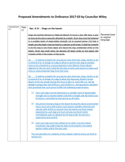 Proposed Amendments to Ordinance 2017