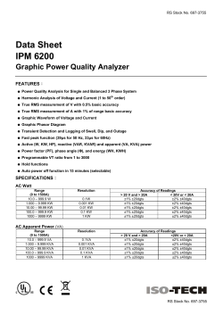 Data Sheet IPM 6200 Graphic Power Quality Analyzer