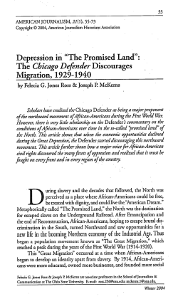 Depression in "The Promised Land": The Chicago Defender