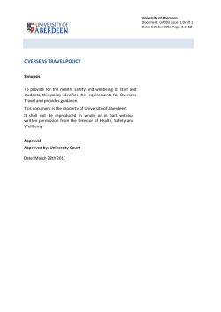 overseas travel policy - University of Aberdeen