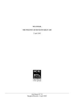 Myanmar - The Politics of Humanitarian Aid