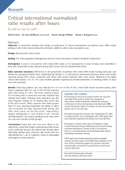 Critical international normalized ratio results after hours