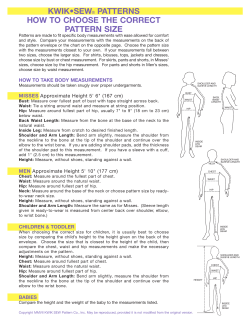 KWIK&bull;SEW&reg; PATTERNS HOW TO CHOOSE THE CORRECT