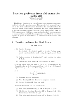 Practice problems from old exams for math 233