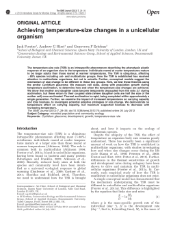 Achieving temperature-size changes in a unicellular organism