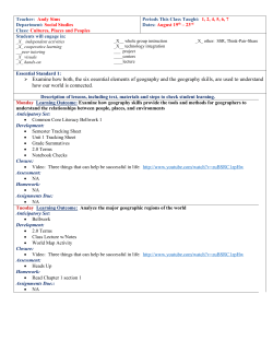 Examine how both, the six essential elements of geography and the