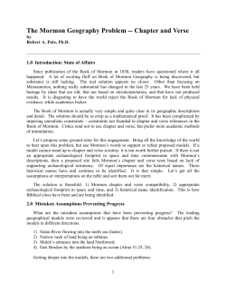 Mormon Geography Problem ()