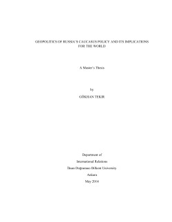 GEOPOLITICS OF RUSSIA`S CAUCASUS POLICY AND ITS