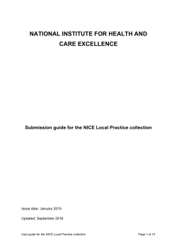 NATIONAL INSTITUTE FOR CLINICAL EXCELLENCE