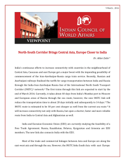 North-South Corridor Brings Central Asia, Europe Closer to India