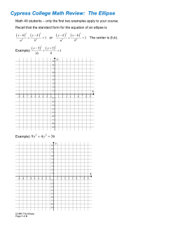 Cypress College Math Review: The Ellipse