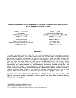 Prediction and Assessment of Ammonium Bisulfide Corrosion Under