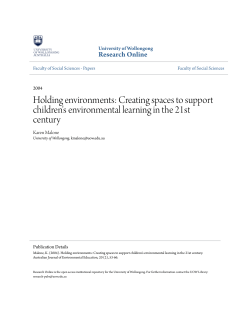Creating spaces to support children`s - Research Online