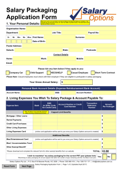 Salary Packaging Application Form