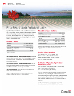Prince Edward Island`s Agriculture Industry