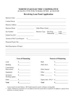 NORTH STAR ELECTRIC COOPERATIVE Revolving Loan Fund