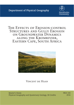THE EFFECTS OF EROSIONHCONTROL STRUCTURES