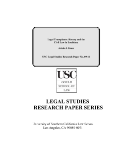 Legal Transplants: The Code Noir and the Cdigo Negro in the Slave