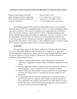 1 PETITION TO THE UNITED STATES ENVIRONMENTAL