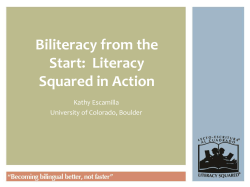 Biliteracy from the Start: Literacy Squared in Action