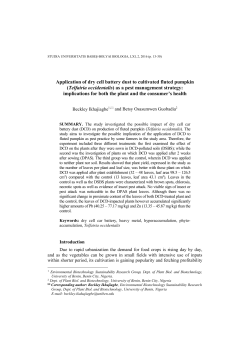 Application of dry cell battery dust to cultivated fluted pumpkin