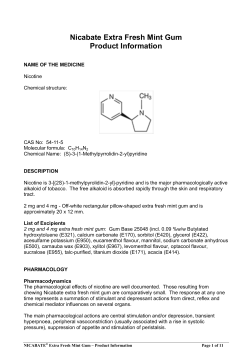 Nicabate Extra Fresh Mint Gum Product Information