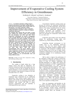 Improvement of Evaporative Cooling System Efficiency in