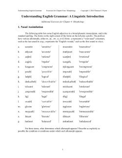 Chapter 4: Morphology