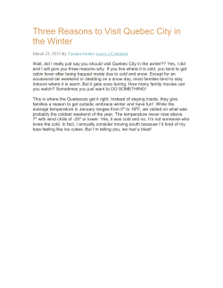 Three Reasons to Visit Quebec City in the Winter