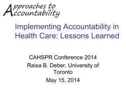 Taking the Temperature of Canada`s Healthcare System