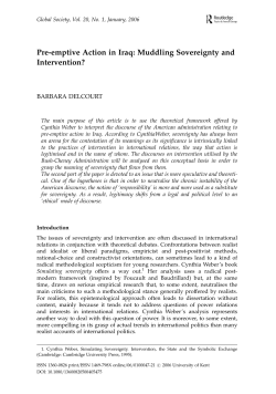 Pre-emptive Action in Iraq - Facult&eacute; de Philosophie et Sciences