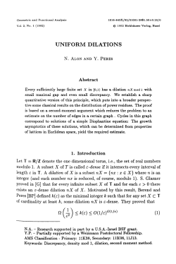 Uniform dilations, Geometric and Functional Analysis 2