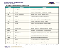 Common Prefixes, Suffixes and Roots 11.15