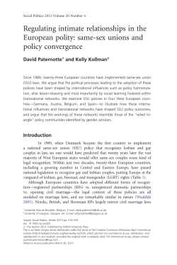 Regulating intimate relationships in the