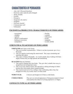 CHARACTERISTICS OF PERSUADERS