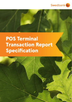 POS Terminal Transaction Report Specification