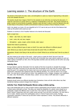 Learning session 1: The structure of the Earth