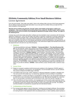 EXASolo/Community Edition/Free Small Business Edition License