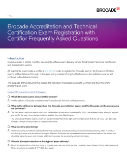 Brocade Accreditation and Technical Certification Exam Registration