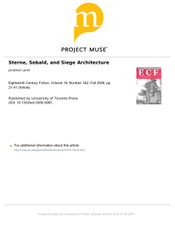 Sterne, Sebald, and Siege Architecture - CLAS Users