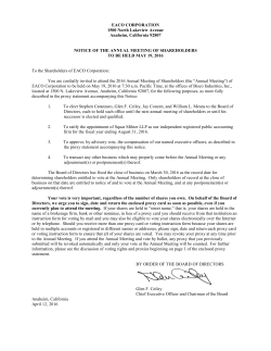 Proxy Statement for 2016 Annual Meeting