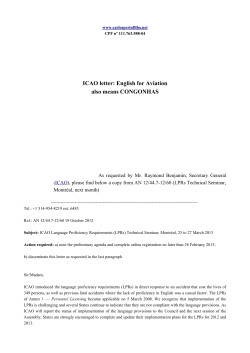ICAO letter: English for Aviation also means