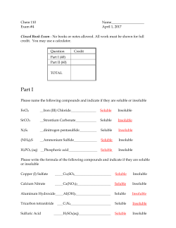 Practice Exam 4 - Chem 110 Answer Key