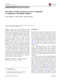 The effects of being watched on resource acquisition in