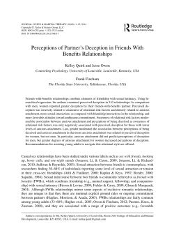 Perceptions of Partner`s Deception in Friends