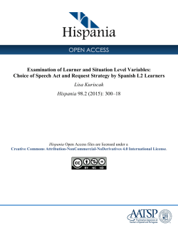 Examination of Learner and Situation Level Variables