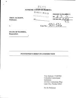 r _ `"` J: 33 PROVIDED TO COLUMBIA CI TROY JACKSON, -