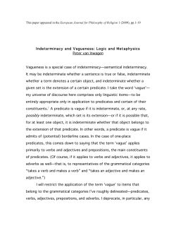 Indeterminacy and Vagueness