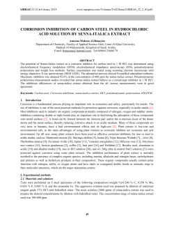 corrosion inhibition of carbon steel in hydrochloric acid solution by