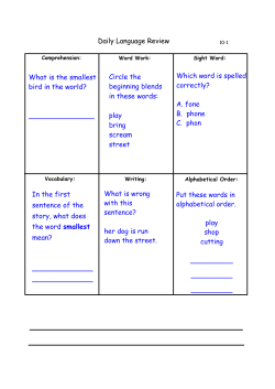 Daily Language Review In the first sentence of the